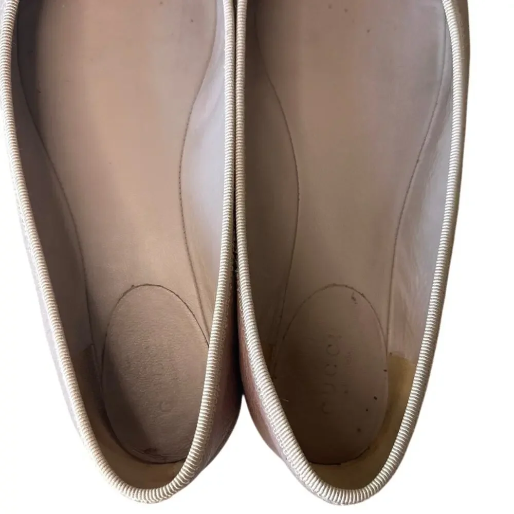 Gucci Ballet Flats Interlocking G Dusty Pink Leather 36.5 - Picture 4 of 14